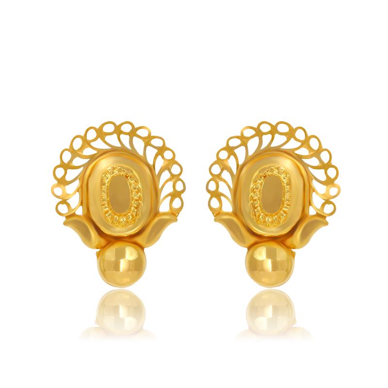 Shiny Gold Pankh Studs