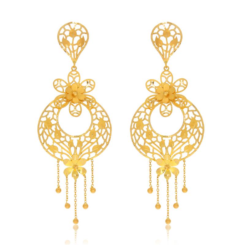 Filigree Chandelier Gold Earrings