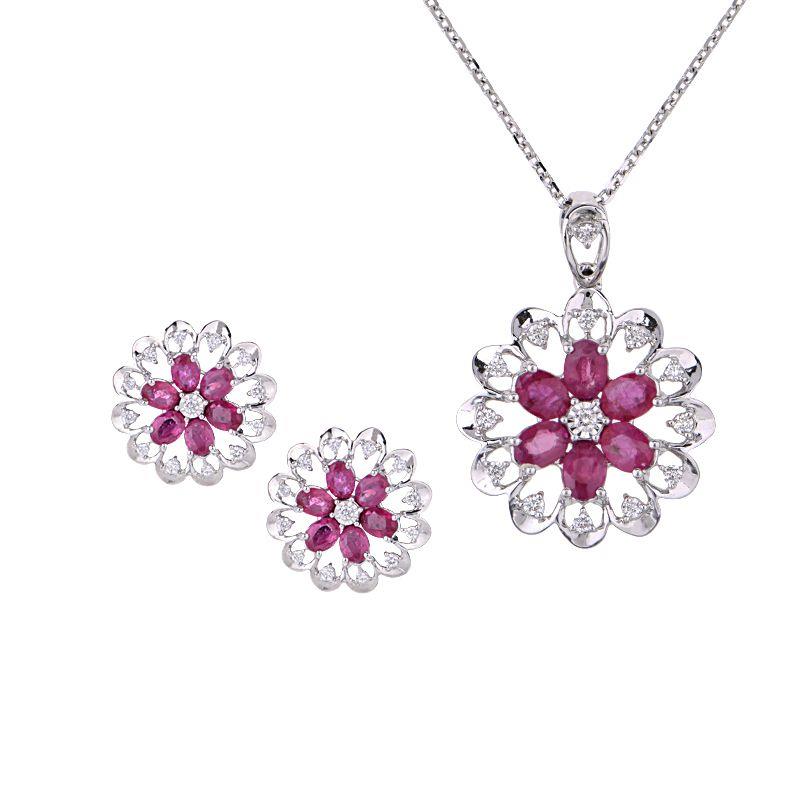 Ruby Diamond Pendant Set 1