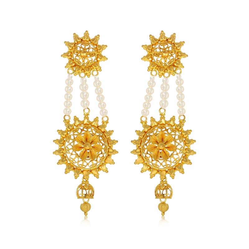 Glamorous Floral Danglers