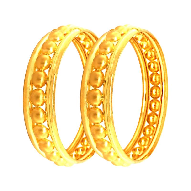 Elegant Glossy Design 22kt Yellow Gold Bangles