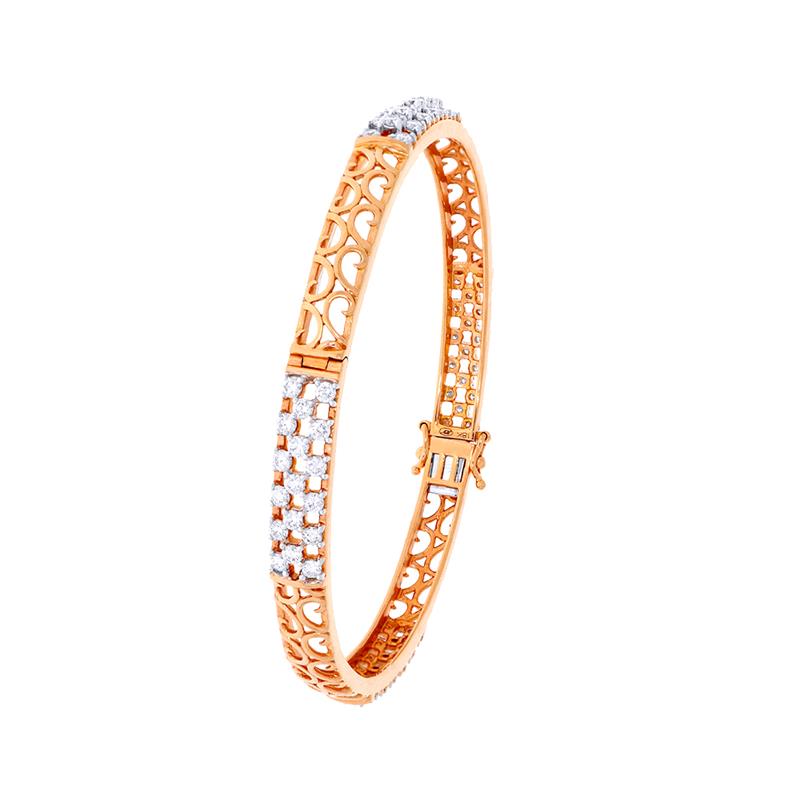 Glitter Checker Cutout Openable Diamond Bangle