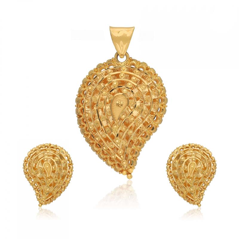 LEAF GOLD PENDANT SET