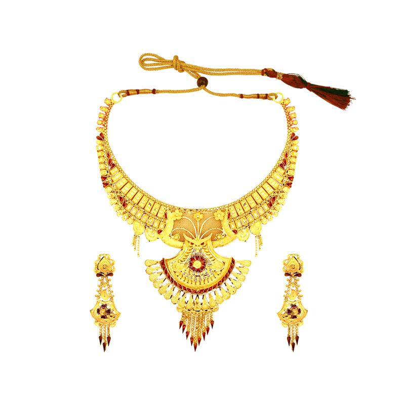 Ceremonial Traditional Yellow Gold 22kt Necklace Set