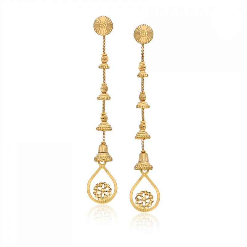 CUT WORK GOLD EARRINGS