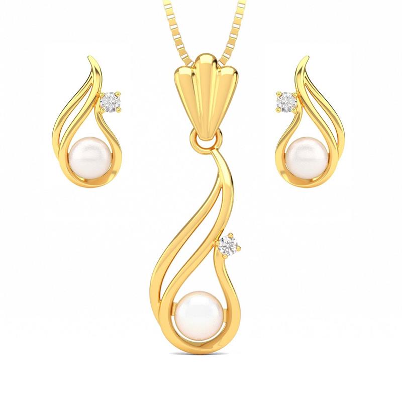 Gold Pendant Set From Pearl Collection 15