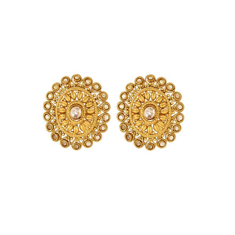 Antique Polki Oval Studs