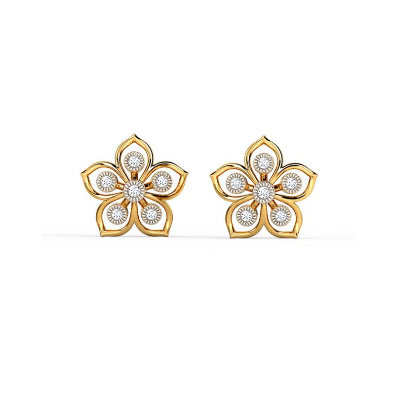 Glorious Floret Diamond Stud Earrings