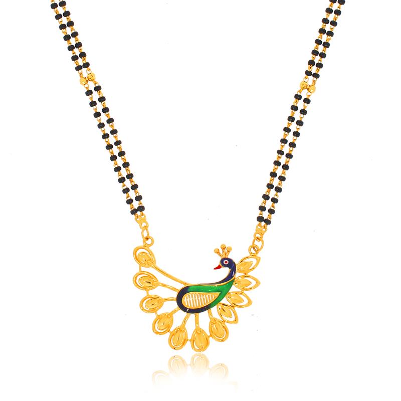 Meenakari Peacock Gold Mangalsutra