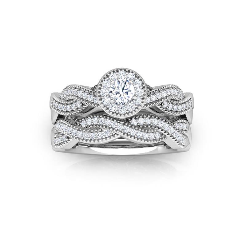 Luminous Diamond Bridal Ring Set