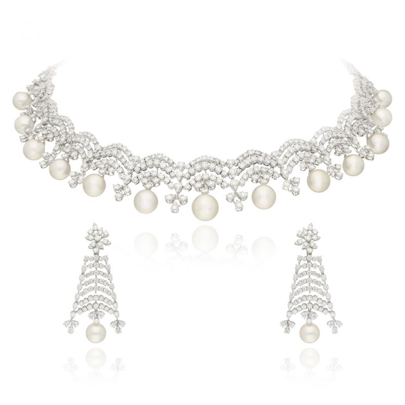 PEARL & DIAMOND NECKLACE SET