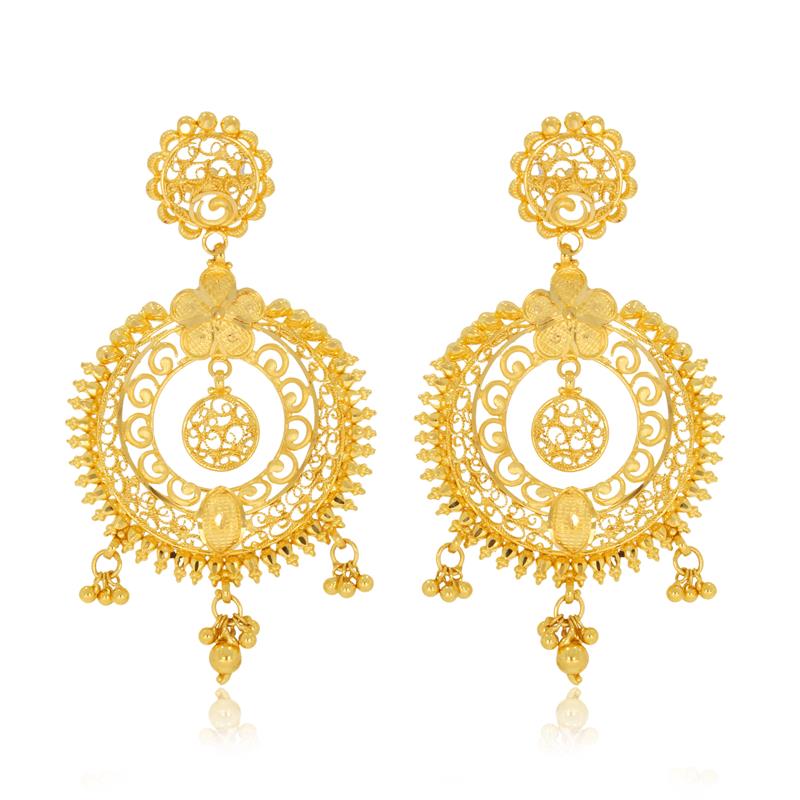 Glimmer Gold Chandbali Earrings