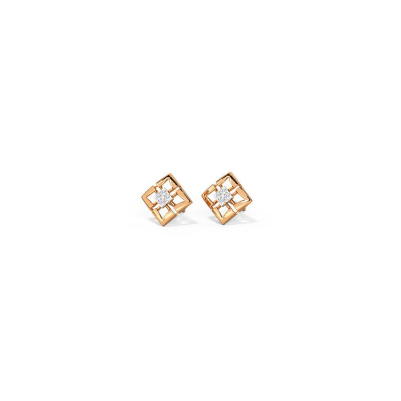 Delicate Quad Diamond Stud Earrings