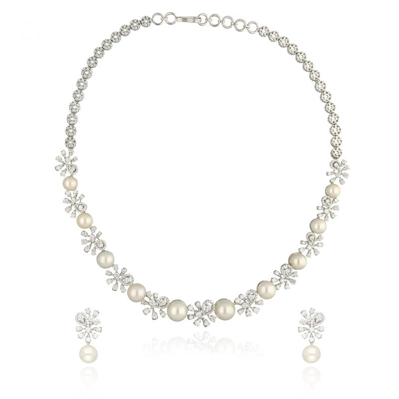 PEARL DIAMOND NECKLACE SET