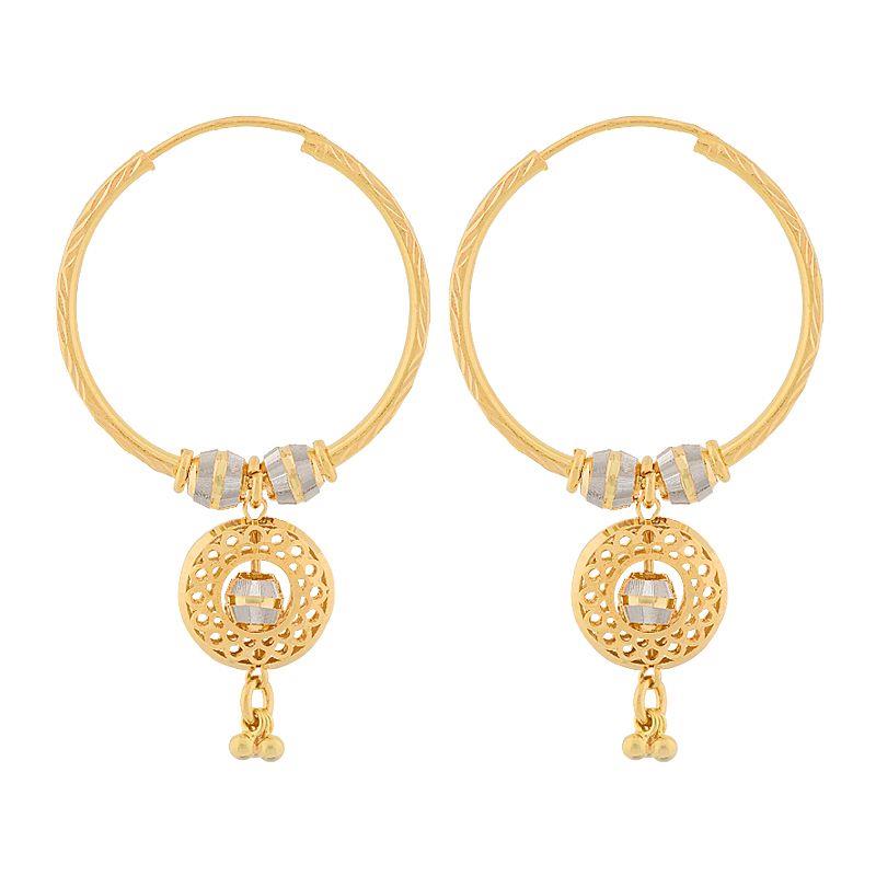 Fancy Drop Gold Hoops