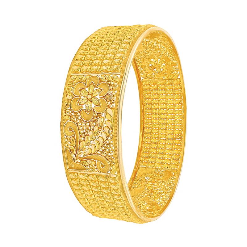 Ceremonial Floral Filigree Gold Bangle