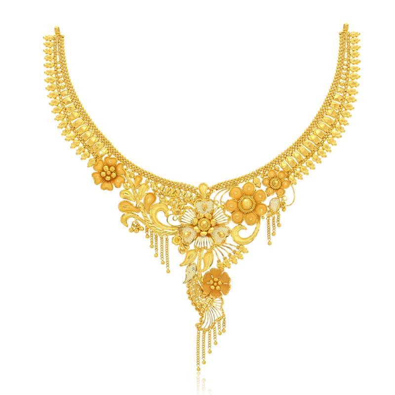 Exquisite Floral Gold Necklace