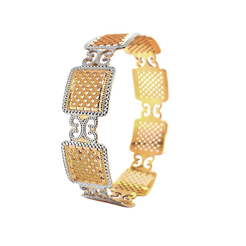 Geometric Fancy Yellow Gold 22kt Bangle (Single Piece)