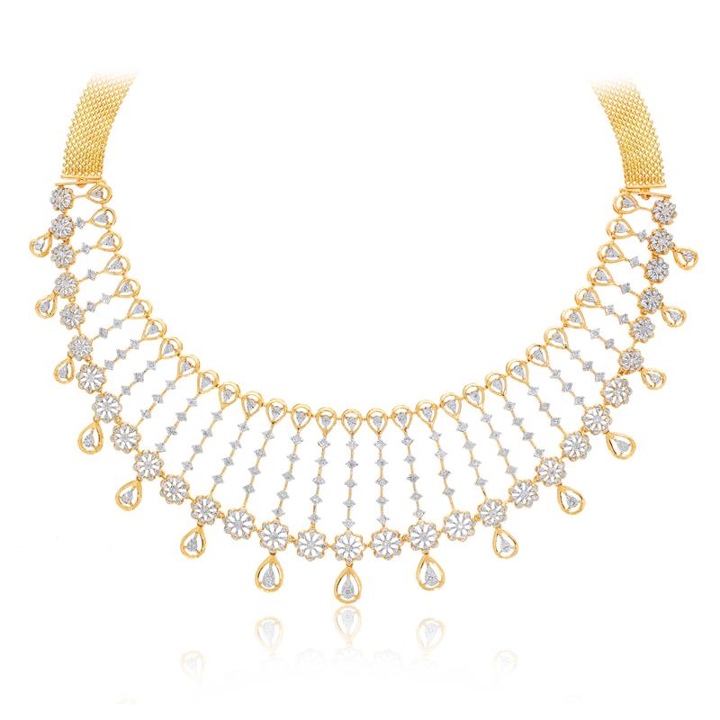 Glamorous Moon Diamond Necklace