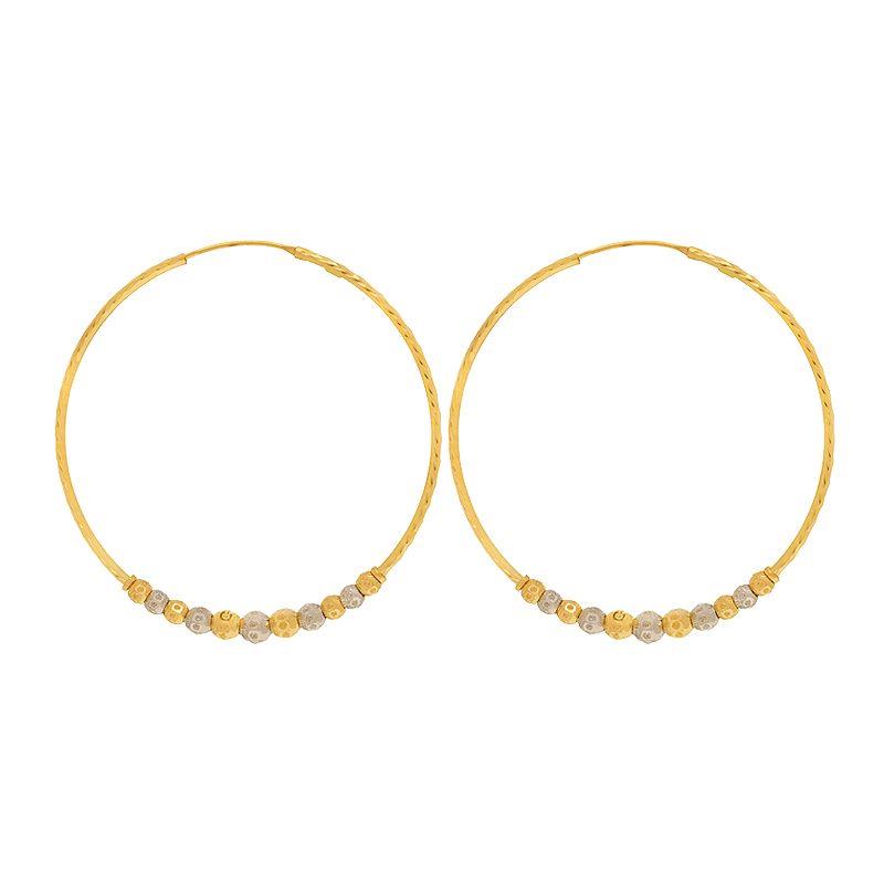 2-Tone Shimmer Ball Hoops