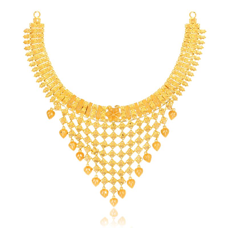 Triangular Jhoomar Gold Necklace