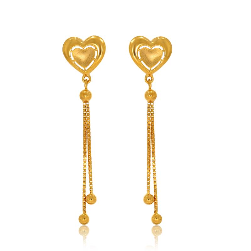 Lovey-Dovey Gold Drop Earrings