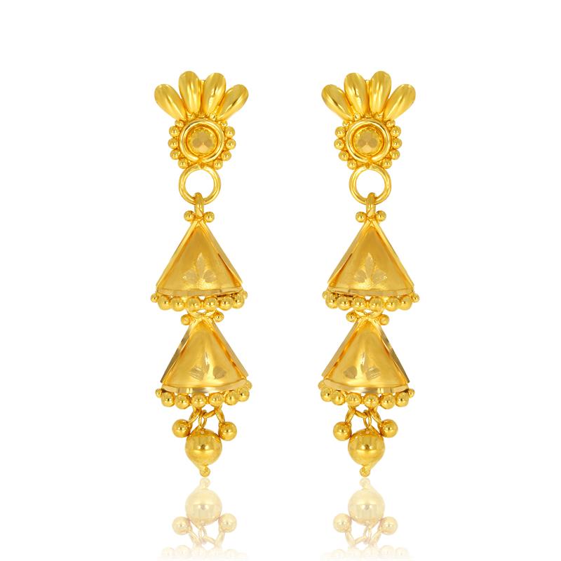 Enigmatic Gold Drop Earrings