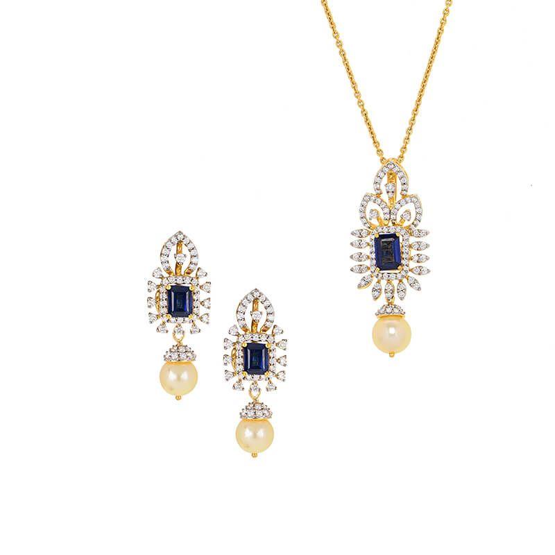 Diamond Gems Pendant Set