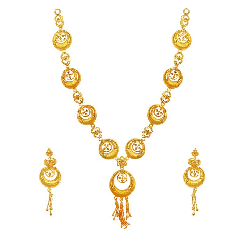 Chic Geometric Gold Necklace Set