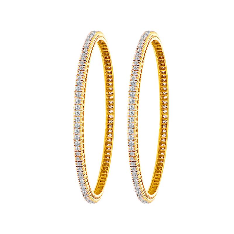 Sparkling Eternity Diamond Gold Bangle