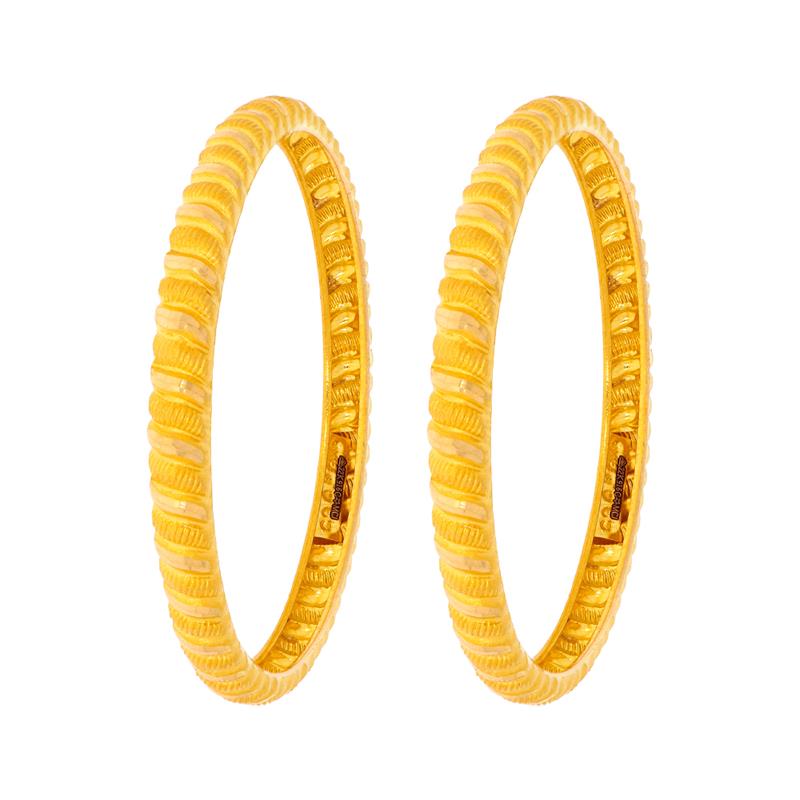 Twist Daily Wear Gold Bangle (Set Of Two)