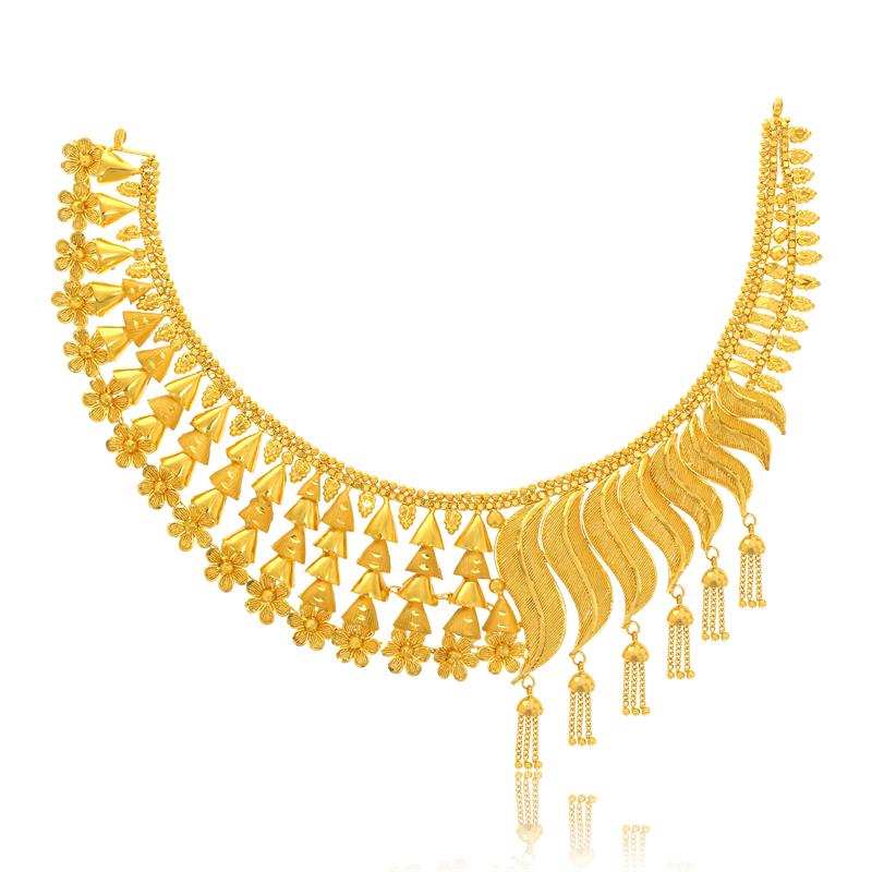 Wide Angle Gold Necklace