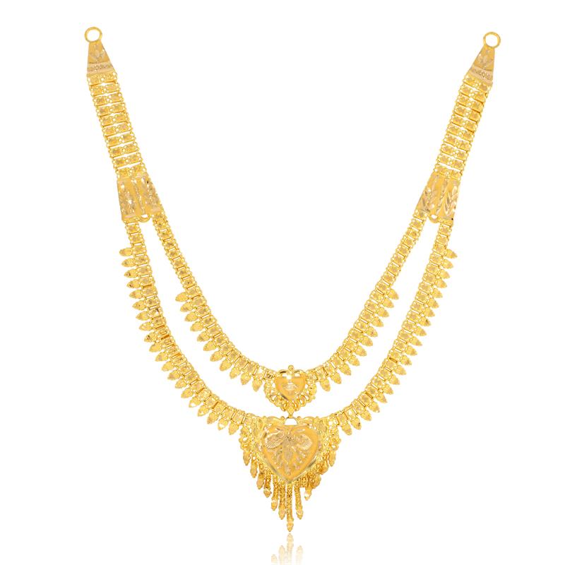 Dual Jhalar Gold Necklace