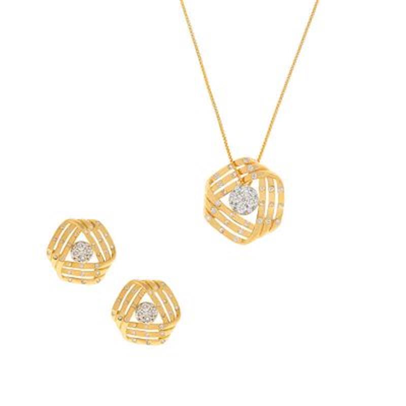 Trio Angular Pendant Set