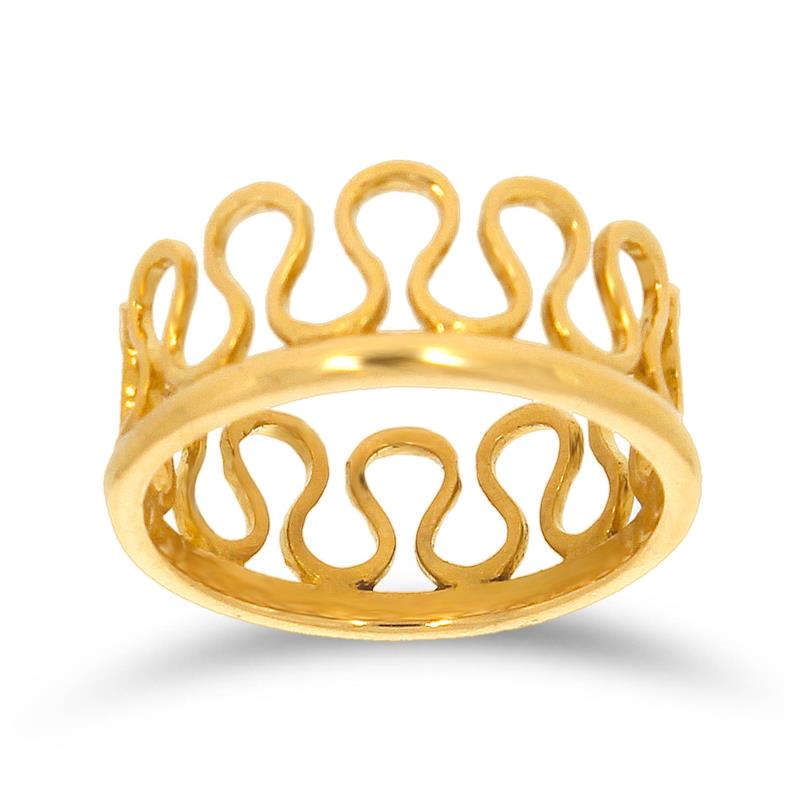 Wave Hook Gold Ring