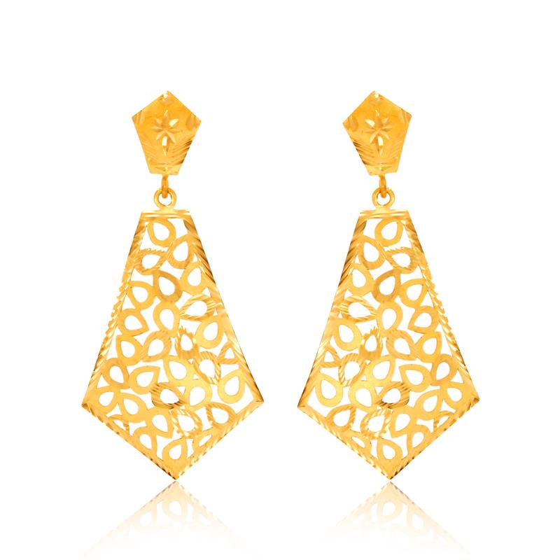 Tie Gold Dangler Earrings