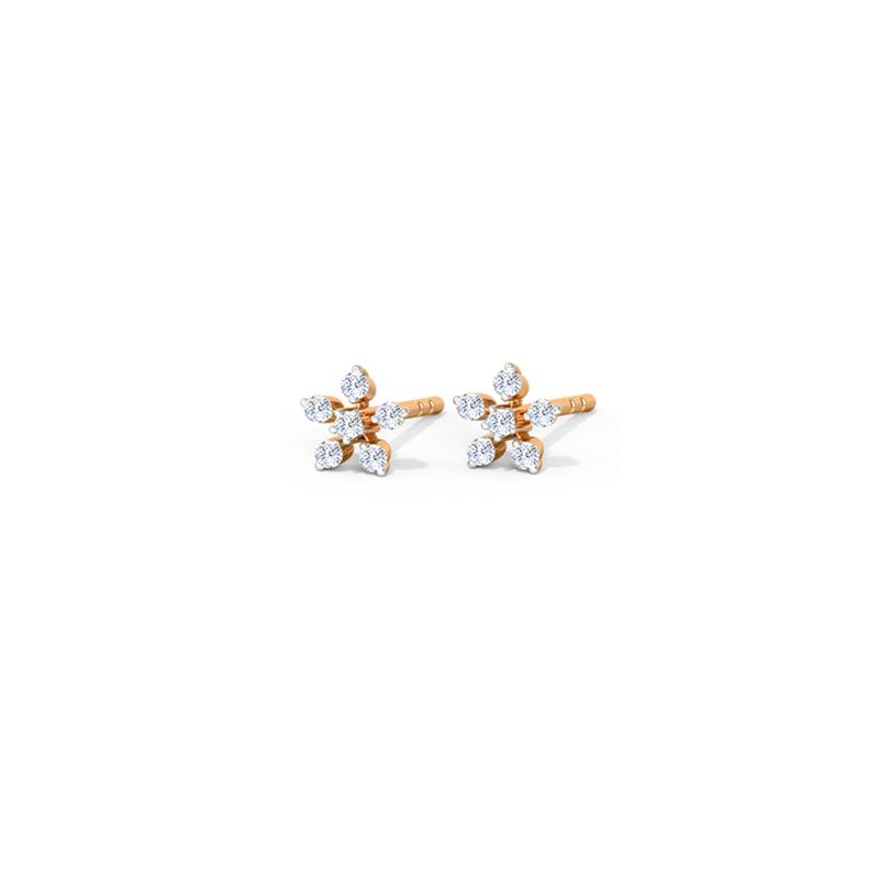 Shiny Daisy Diamond Stud Earrings