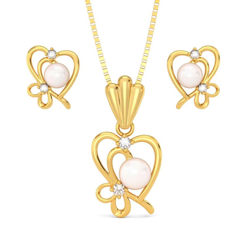 Gold Pendant Set From Pearl Collection 11