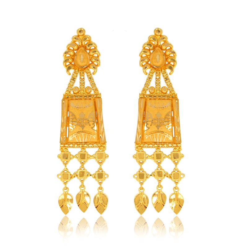 Modernistic Art Gold Danglers