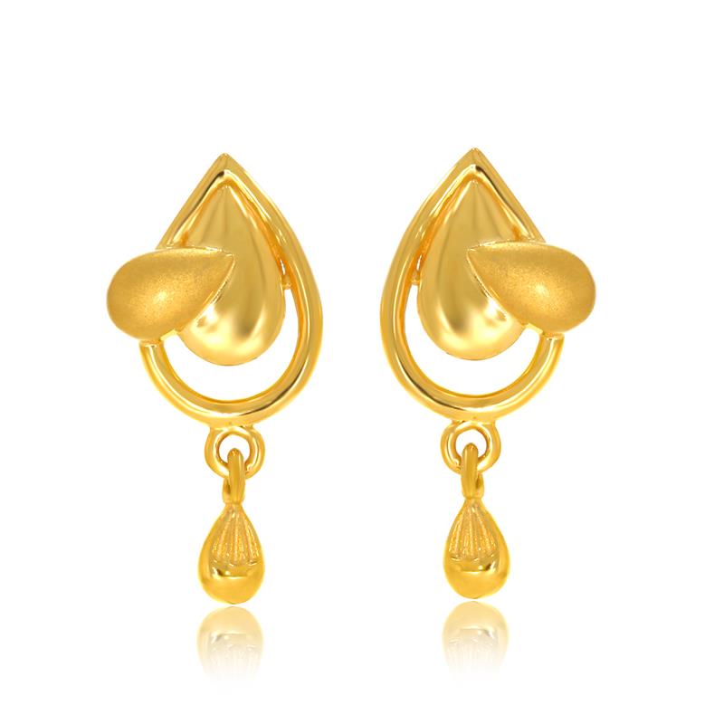 Shiny Gold Drop Earring