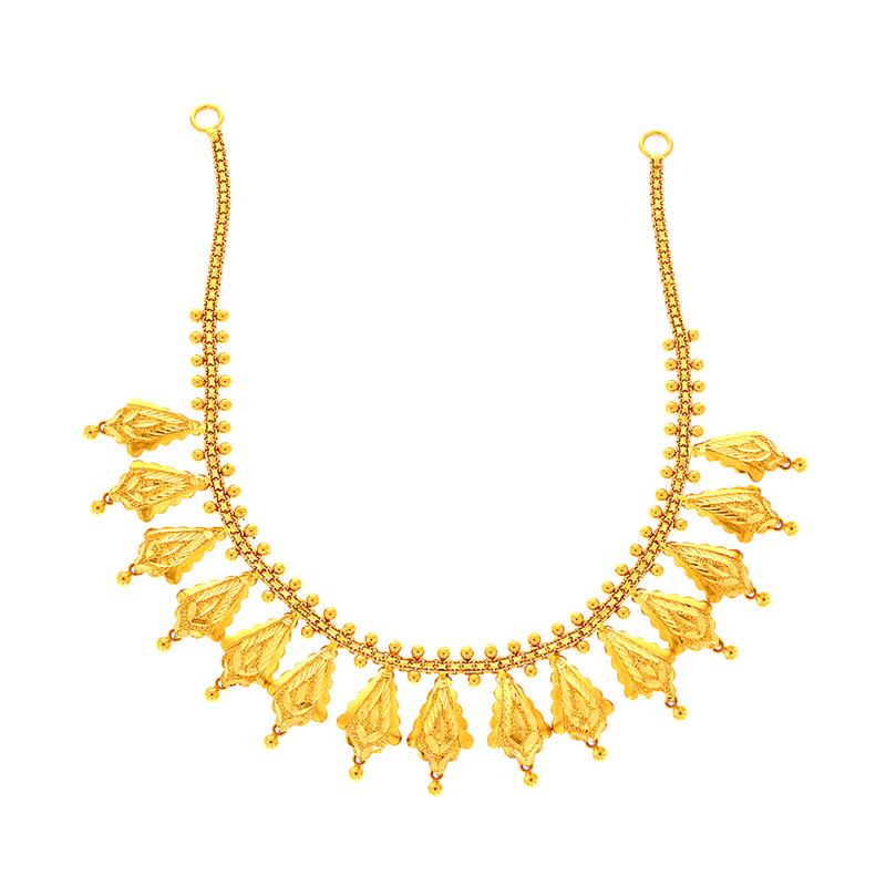 Traditional Textured Gold Necklace Set