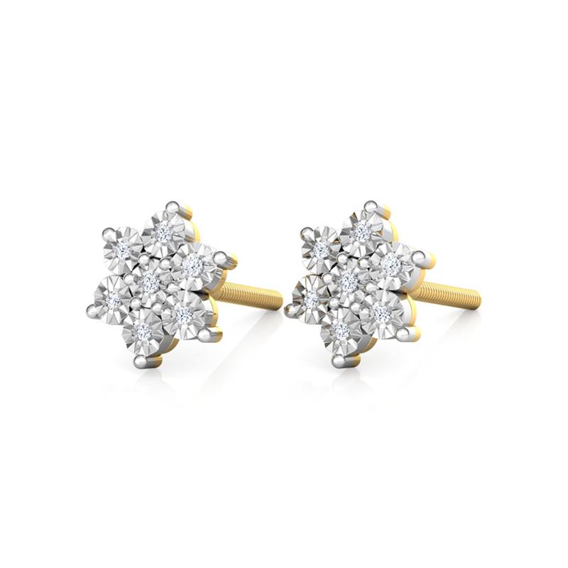 Bunch Miracle Plate Diamond Stud Earring