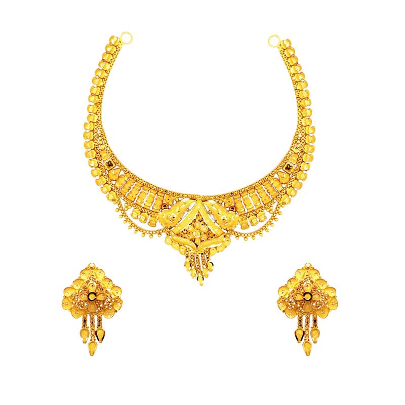 Ceremonial Traditional Yellow Gold 22kt Necklace Set LG