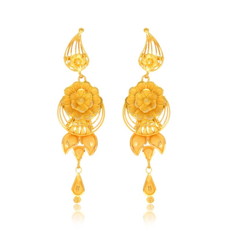 Ravishing Drop Gold Earring