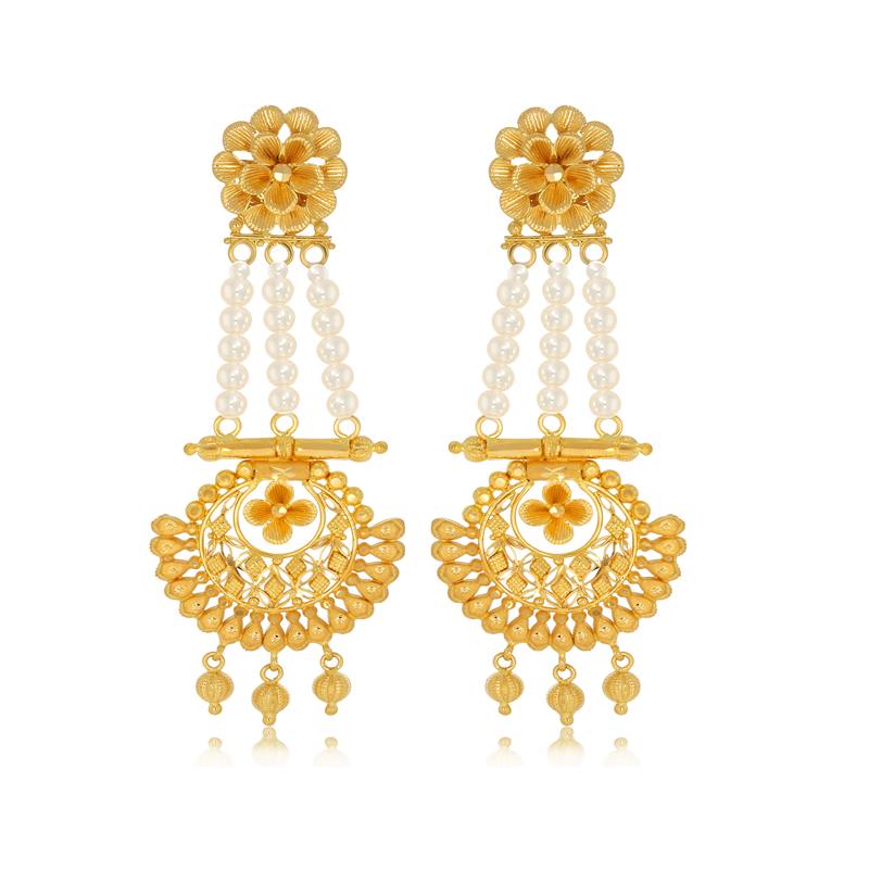 Blooming Chandelier Gold Earrings