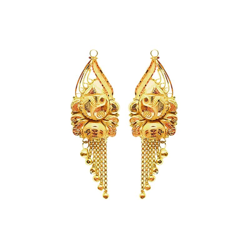 Ceremonial Traditional Daily Wear Yellow Gold 18kt Earring