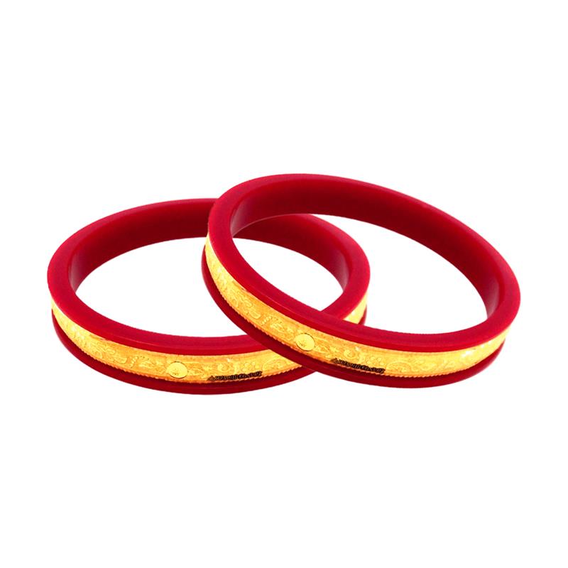 Stunning Traditional Yellow Gold 22kt Pola Bangle (Set Of 2)