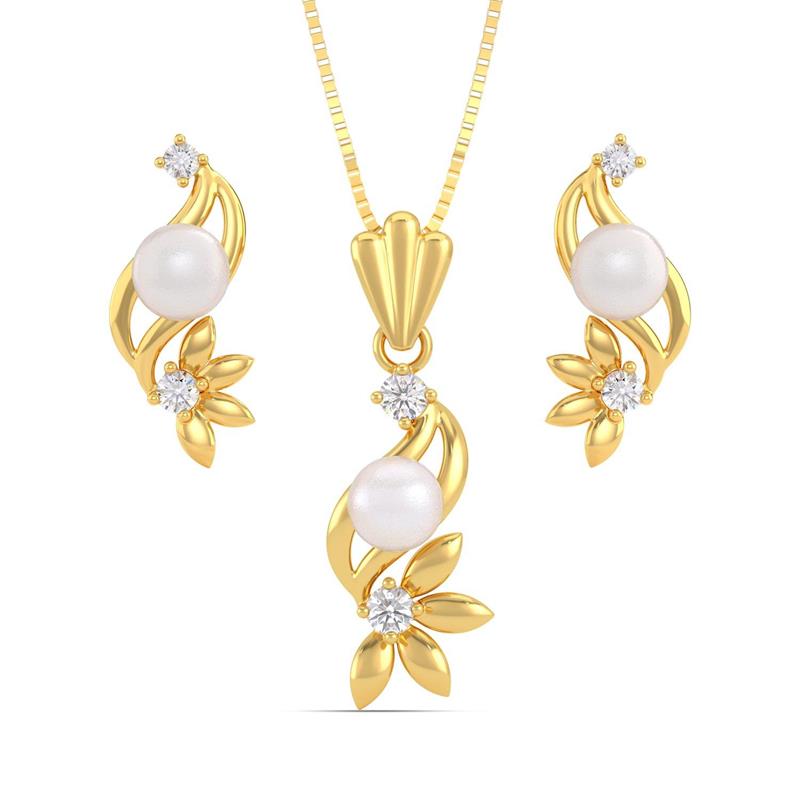 Gold Pendant Set From Pearl Collection