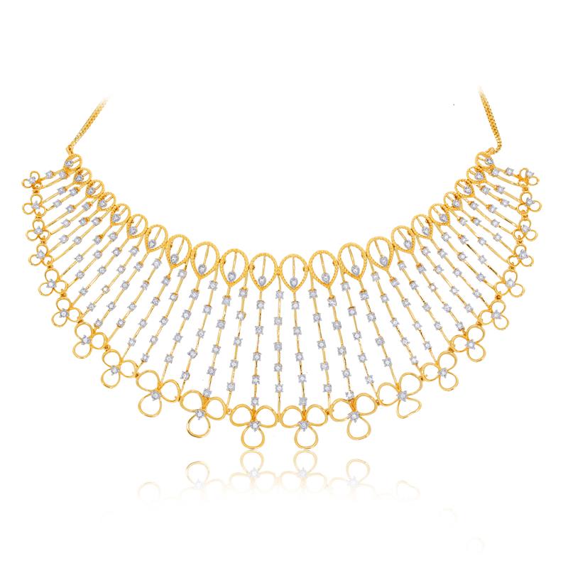 Floret Drop Diamond Necklace