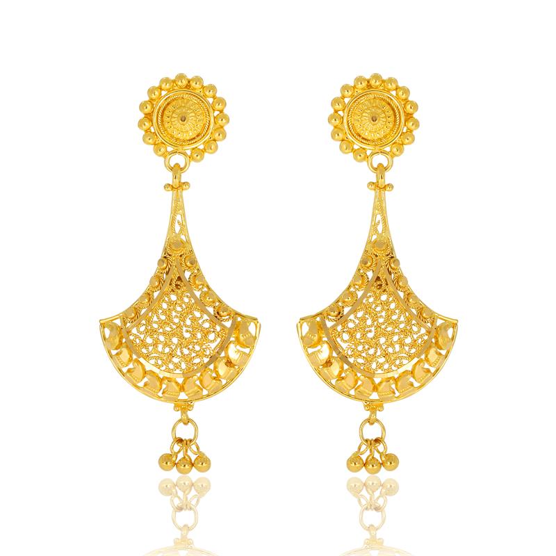 Resplendent Gold Dangler Earrings